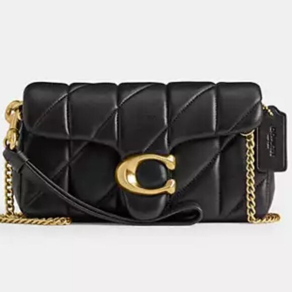 NWT ✅ COACH Tabby Crossbody Wristlet Pillow Quilting CP018 BLACK / GOLD ⭐ NWT - Picture 1 of 16